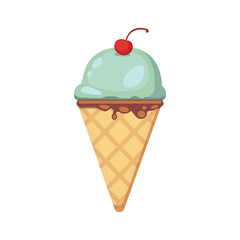 ice cream illustration. Summer food vector.