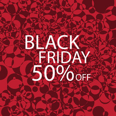 Black Friday Sale Abstract Vector for your business artwork. Black Friday Black dots and black friday on red background.