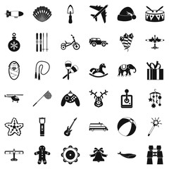 Child icons set, simple style