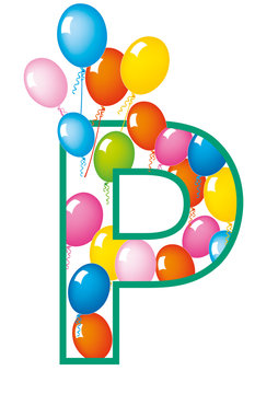 lettera P palloncini compleanno