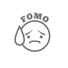 FOMO Icon - Fear of Missing Out Trendy Modern Acronym - Social Media