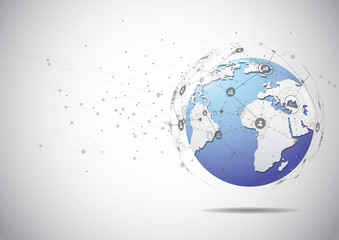 Global network connection. World map point and line composition concept of global business. Vector Illustration