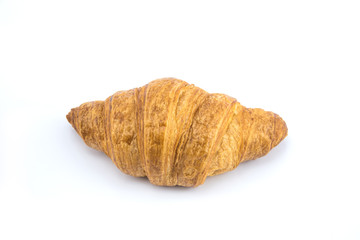 one croissant on white background