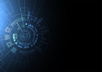 Abstract technology futuristic network with dark background. Vector illustration