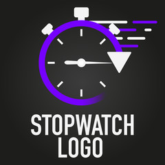 Stopwatch, clock logo. Vector illustration