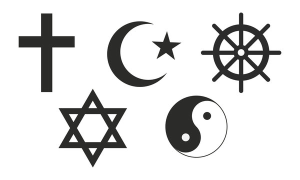 Religious symbols set. Religious icons