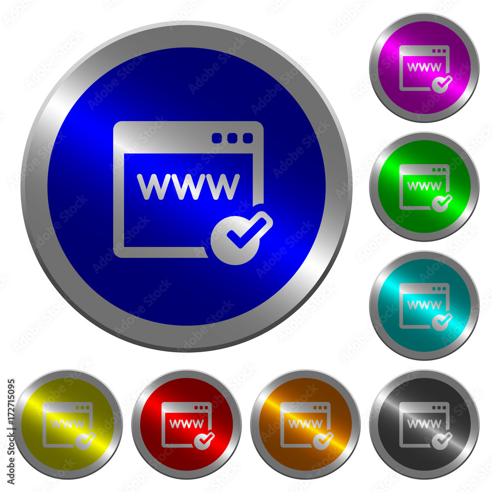 Poster domain registration luminous coin-like round color buttons