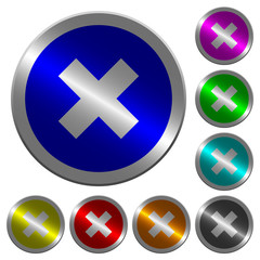 Cancel luminous coin-like round color buttons