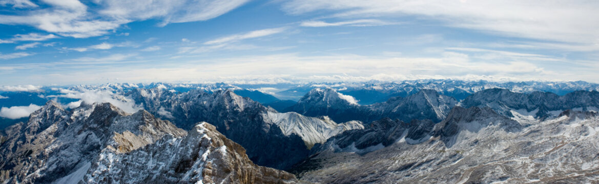 Fototapeta Alpy, Panorama z Zugspitze