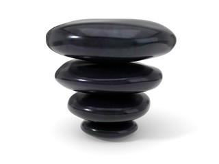 reverse stack of spa stones. 3d illustration