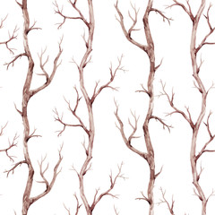 Fall trees vector pattern