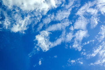 The sky and white clouds are abundant during the daytime.