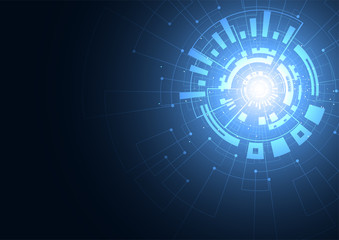 Abstract technology futuristic network with dark background. Vector illustration