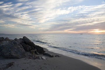 seaside and coast view during the sunset
