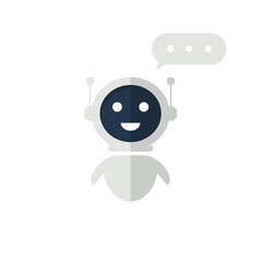 Chat bot icon with speech bubble. Virtual assistant for website. Chat bot concept for customer sevice - obrazy, fototapety, plakaty