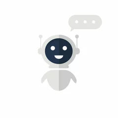 Fotobehang Chat bot icon with speech bubble. Virtual assistant for website. Chat bot concept for customer sevice © Yevhenii