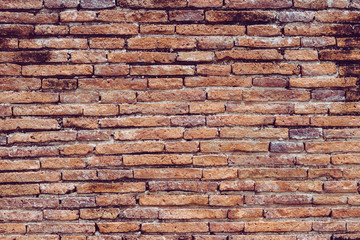 Old red brick wall texture background.