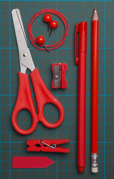Variety of school supplies