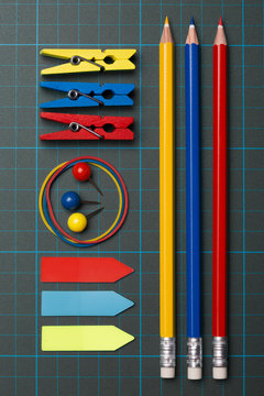 Variety of school supplies