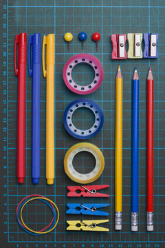 Variety of school supplies