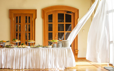 Delicacies and snacks at a buffet or Banquet. Catering. Selective focus.