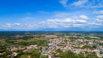 Fototapeta na wymiar Photographie aérienne d'Arthon en Retz, Loire Atlantique