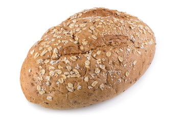freshly baked bread isolated on white background