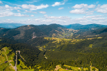 Beautiful view of the Carpathian mountains in summer.