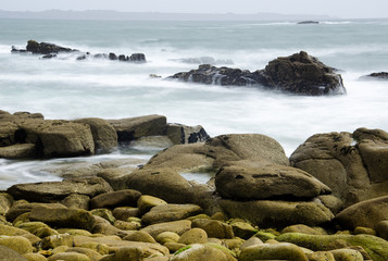 Windy weather in Brittany south coast