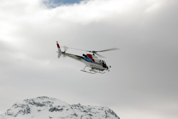 Fototapeta na wymiar A rescue helicopter in the sky