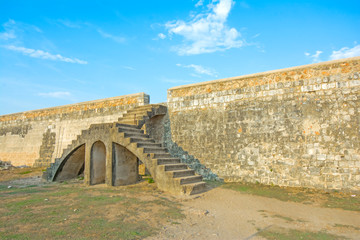 Fototapeta na wymiar Jaffna Fort. Jaffna Fort that was originally built by the Portuguese in 1618 and renovated by the Dutch on 1680