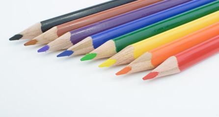 Eight Rainbow Colored Pencils