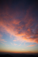 Sunset sky - deep blue and orange background