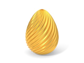 conceptual 3d illustration of golden easter egg.