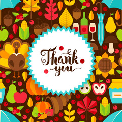 Flat Thanksgiving Day Postcard