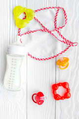 Mother care breast milk in bottle and infant formula powdered healthy food with bib for baby...