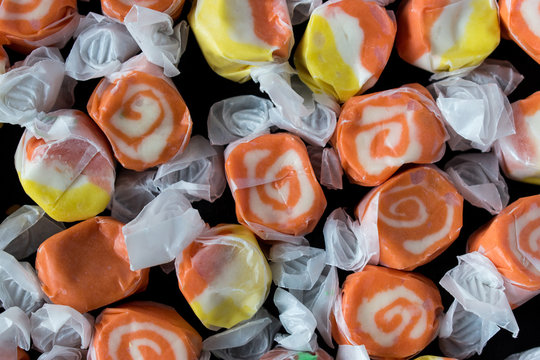 Halloween Candy Taffy In Assorted Colors Top View