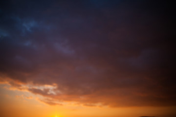 Fototapeta na wymiar Sunset sky - deep blue and orange background