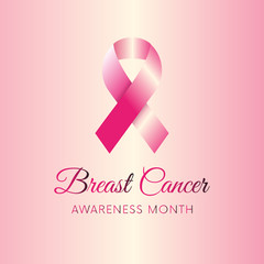 Breast Cancer Awareness Ribbon. Vector illustration.