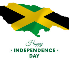 Jamaica Independence day. Jamaica map. Vector illustration.