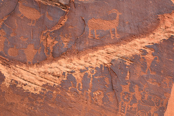 Obraz premium Rock Art along Hwy 279 North of Moab, Ut. Locals call it the Potash Highway.