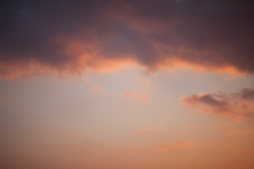 Sunset sky - deep blue and orange background