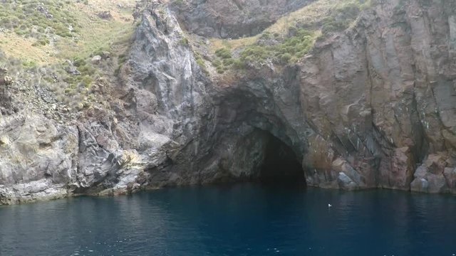 grotta del cavallo, cave of the horse on vulcano island