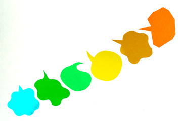 The Handmade Colorful Origami Balloons on the Black Background