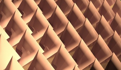 3D Rendering Of Abstract Twisted Pyramids Background