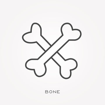 Line icon bone