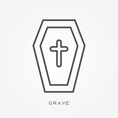 Fototapeta premium Line icon grave