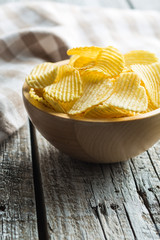 Crispy potato chips.