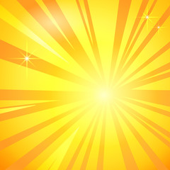 yellow comics cartoon background with moving rays. vector illustration. part of collection