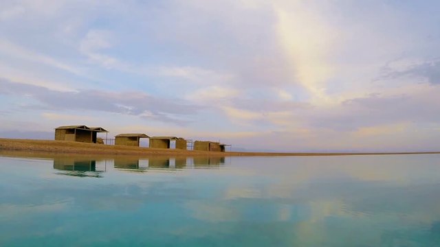 Red Sea Egypt Sinai Blue Lagoon. Picture of red sea waves in the blue lagoonbedouin village and mountains of the Red Sea, Dahab, Egypt.